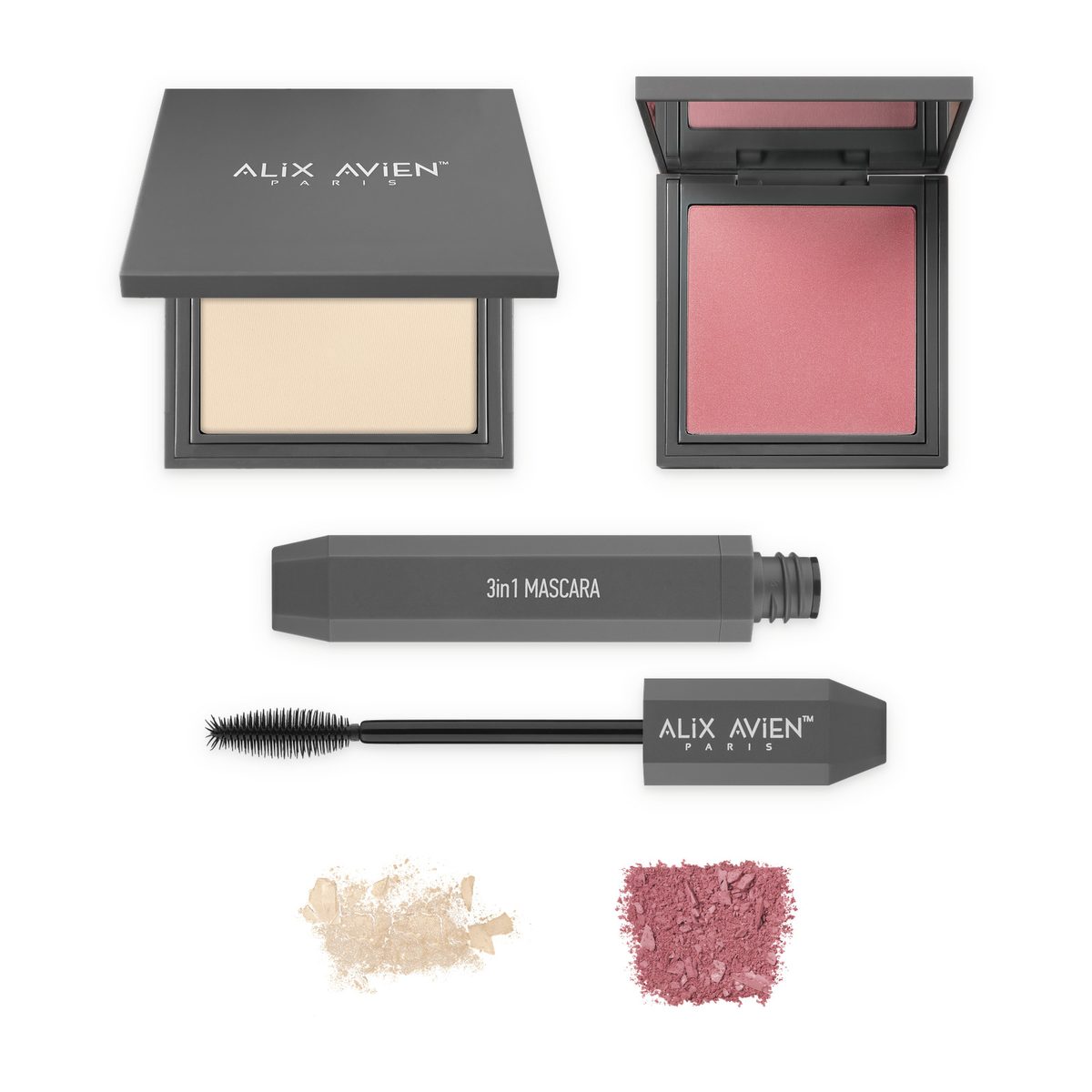 Everyday Face Set: Compact powder + Powder blush + Mascara